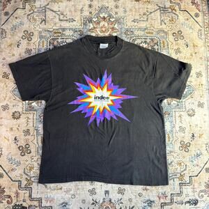 Vintage 90s Intel Indeo Video Technology T-shirt Colorful on Black Graphic XL